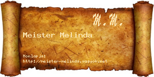 Meister Melinda névjegykártya